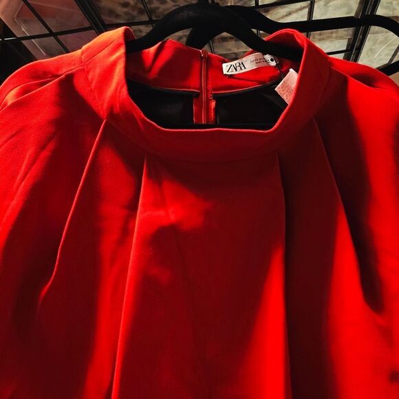 Nwt ZARA TAILORED VOLUMINOUS SKIRT RED - Picture 15 of 15